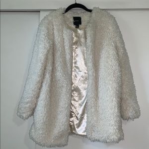 White fur jacket
